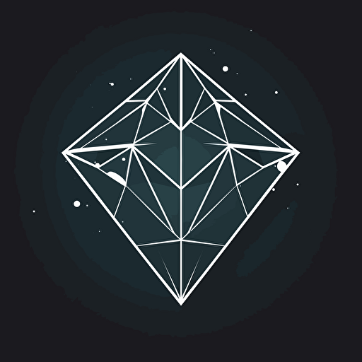 simple MTI vector logo as the facets of a gem, monotone