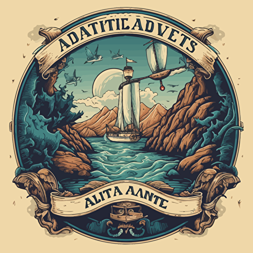 a vector artwork of "Adventure Awaits"