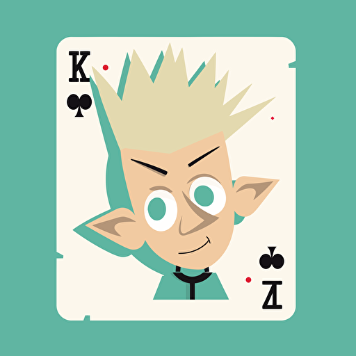 Johnny Test, Johnny Test Dukie as a playing card, CartoonNetwork, Simple, Minimalist Design, Vector, illustration