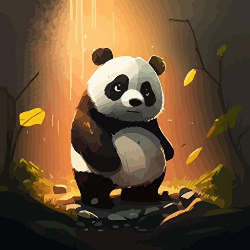 panda::1 vector cartoon style::1