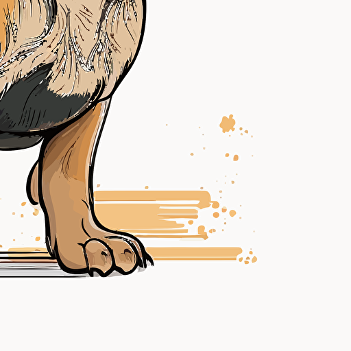 small mastiff dog cartoon vector style