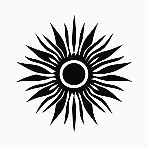 iconic logo, minimalistic, sun edm, black vector over white background
