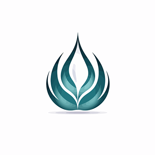 a round white, minimalistic, vector logo for an expensive natural cosmetics company. Incorporate a water droplet