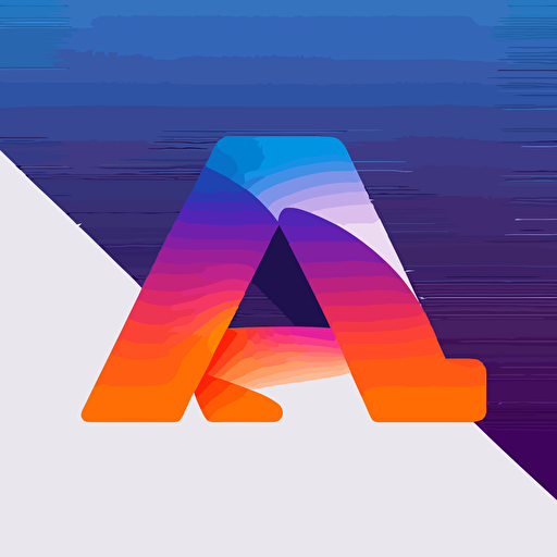 flat vector logo of A&I， blue purple orange gradient， simple minimal， by Ivan Chermayeff
