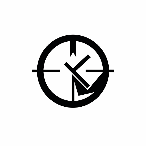 clock logo, company logo, modern, 2d, simple, white background, black and white, vector style