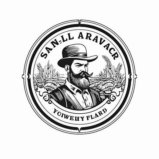 black and white vector logo for lawn care service, mower, trimmer, seed, grass