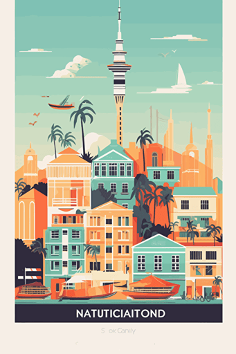 auckland new zealand city vector