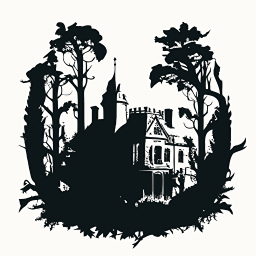 vector image with white background of malfoy manor