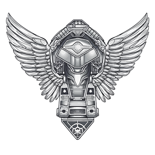 Insignia similiar to USAF Cyberspace Operator Badge, no lettering, no image noise, white background, flat vector illustration, hyperdetail, maximum detail