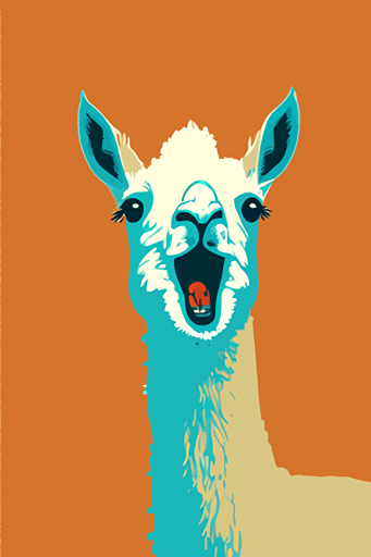 a silly lama sticking out its tongue, minimalistic, vector art,