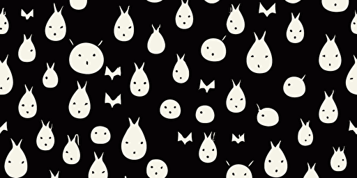 cute cartoon bats with faces vector style illustration, dark colours, paper texture