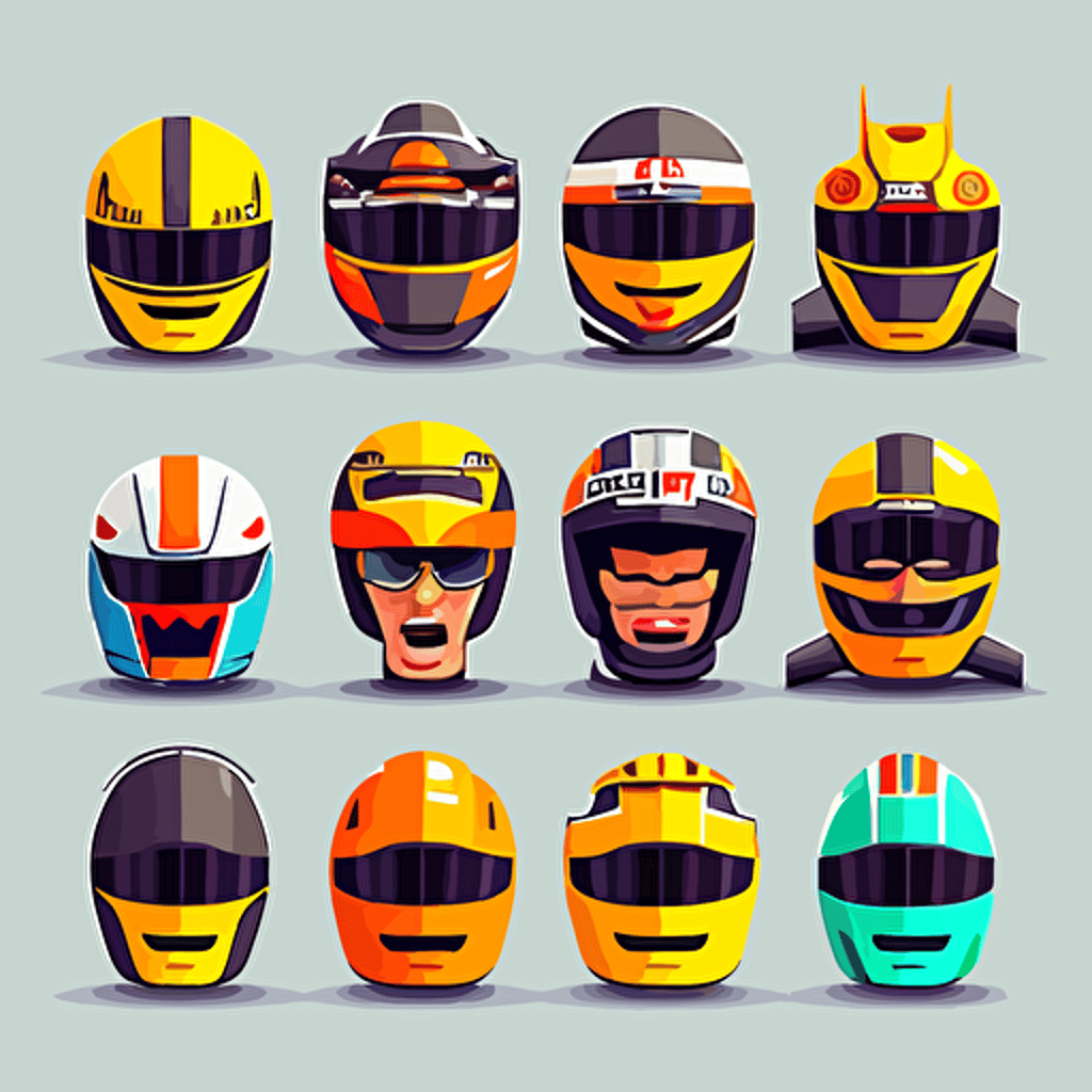 vector formula one racing emoji set