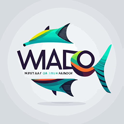 Design a logo for Wahoo, a talent management company that targets genZ. Wahoo means exuberance and enthusiasm here, not the fish. The logo needs to have "wahoo" in the text, geometric, vector, vivid color, in white background