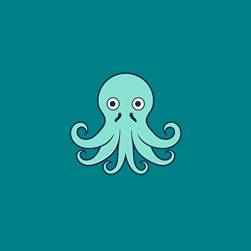 modern minimal octopus mascot logo for an online eco-friendly clothing shop, vector, by Paul Rand