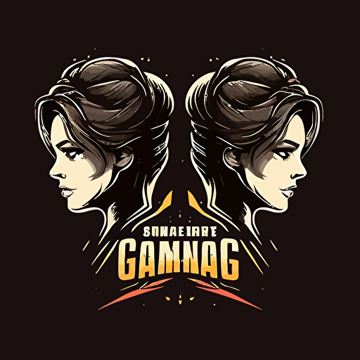 simple logo for a gaming tournament where a male and female creator go head to head in a gaming challenge, vector