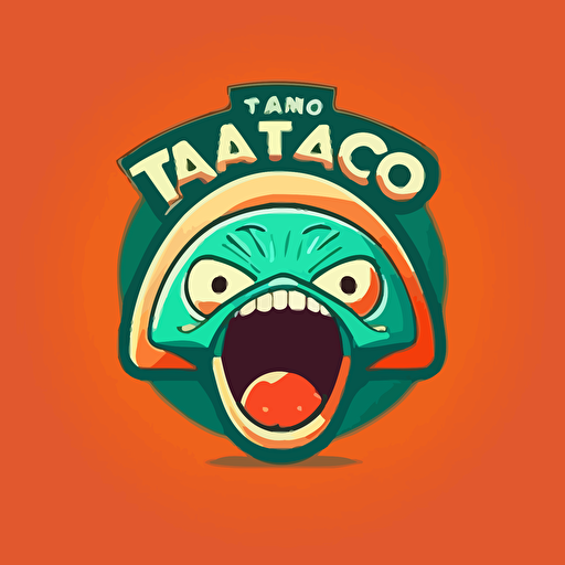 angry taco logo, vector