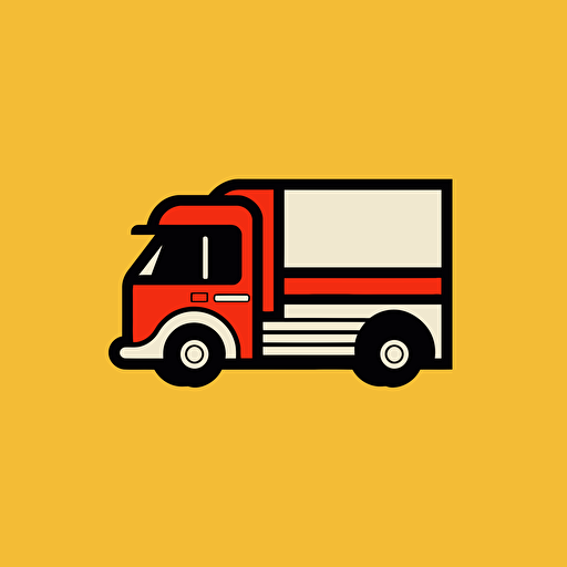 a flat vector logo of a concreate truck at an angle, very minimal, outline,by Paul Rand, De Stijl, vector, symbol