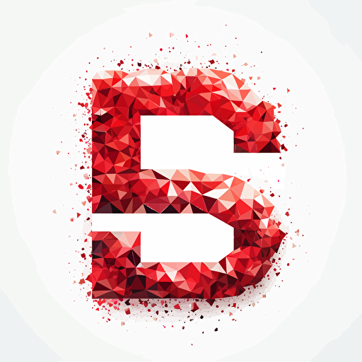 letters EOS, minimal, vector, red color, whit background