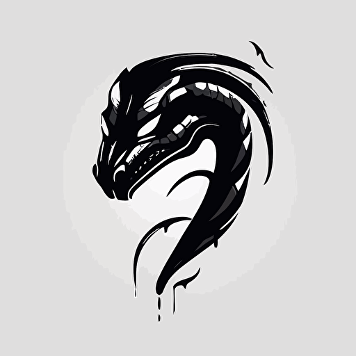 modern minimalist iconic logo of snake head black vector, on white background