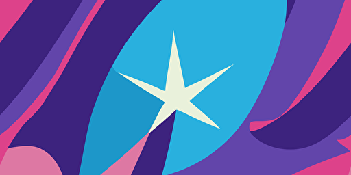 vector style cartoon illustration comet on a purple and blue background with a paper texture