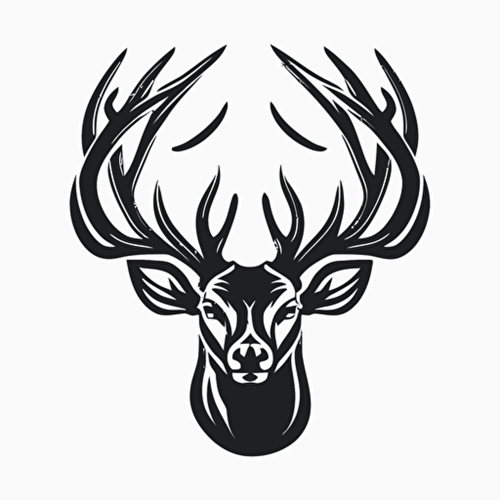 very simplified vector logo of a large deer head