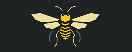 logo design robotic digital bee logo minimalistic, letters, hexagon, simple, vector, flat