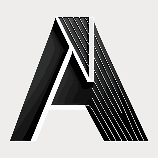 logomark based on letter A, flat vector, black and white