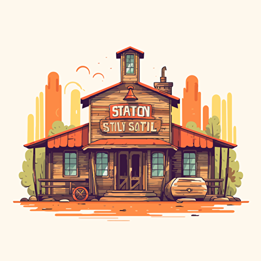 flat vector design of a single story old west saloon