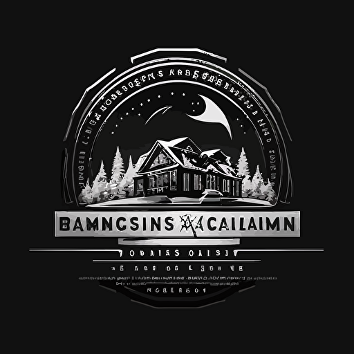 black and white, vector design, construction company logo