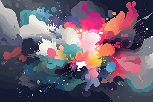 nebulae as graffiti art, vector art, flat colors, pastel colors, minimalistic,