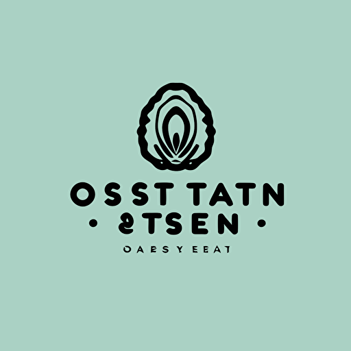 vector logo of an oyster, in japanese style, simple, minimal,