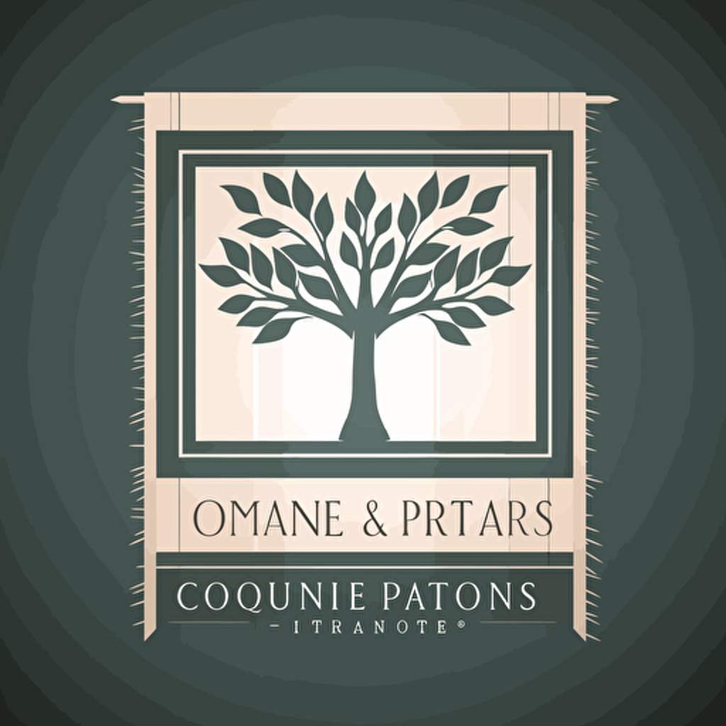 a square vector art logo for a company that designs custom window treatments