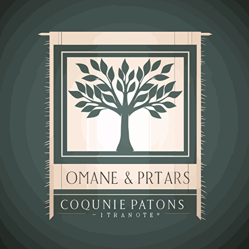 a square vector art logo for a company that designs custom window treatments