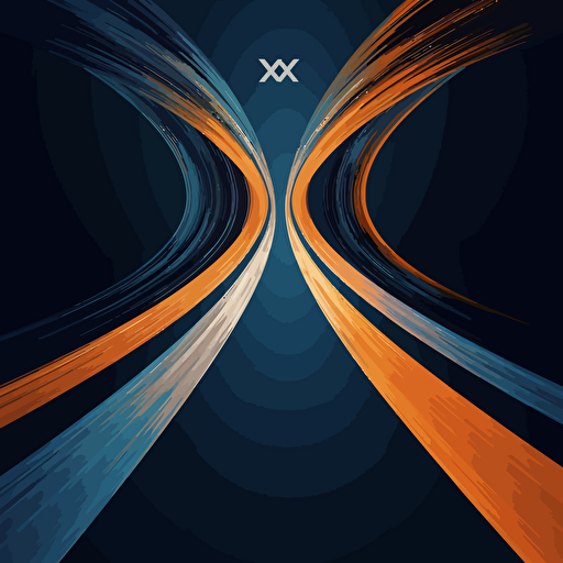 A picture of a road that symbolize future, XR as a service, learning, Vector Syle, dark background, blue, white, orange