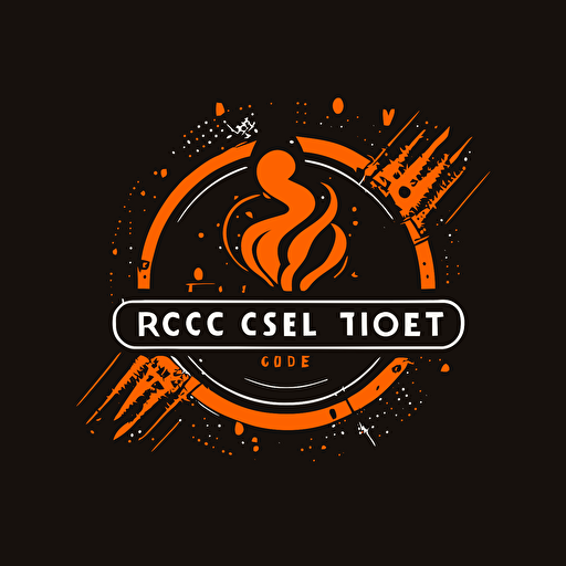 a simple logo, cooking, induction, black and orange, vector