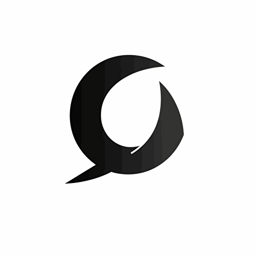 abstract, modern iconic logo of letter 'Q' , black vector on white background