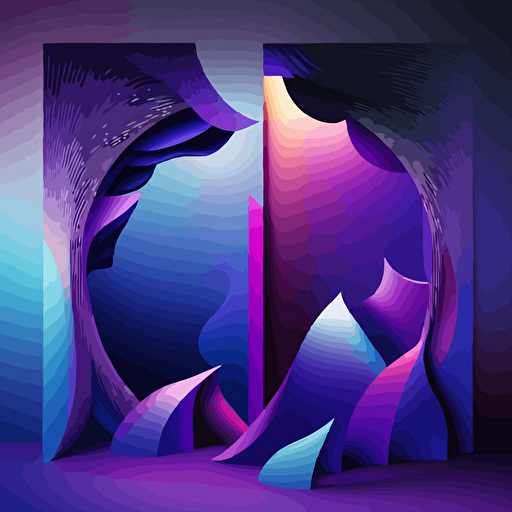 vector of abstract purple and blue gradient shapes for stage visuals