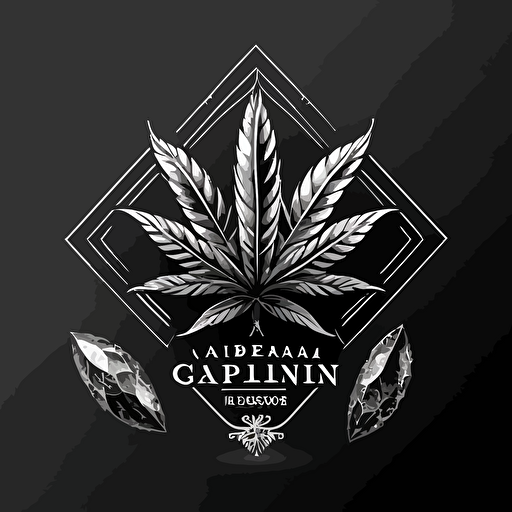 black and white vector logo for an elegant gemstone marijuana company