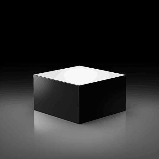 simple vector white box, deep black background