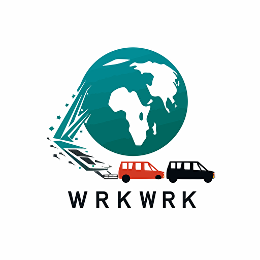 logistics and tech company logo named "WRK" , vector logo, modern