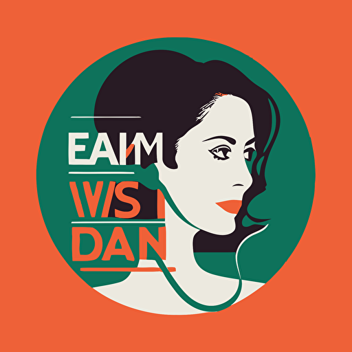 design women's talk show logo, flat design, vector, minimalistic style