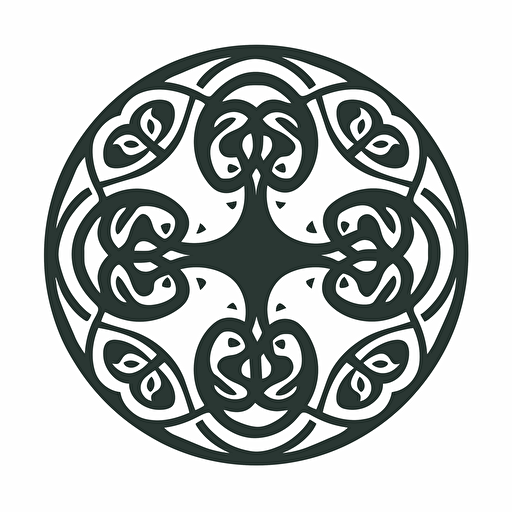 a simple vector one color celtic shamrock symbol