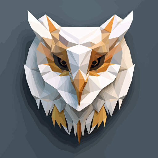 white barn owl mask, vector style