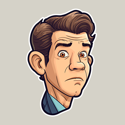 sticker design, super cute pixar John Mulaney, vector
