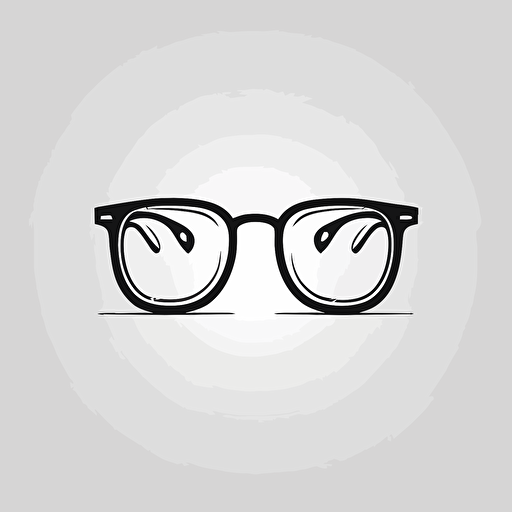 vector art simple modern eyeglass outline logo on white background