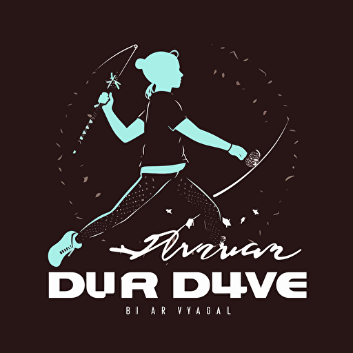 logotype for a sports feminin clothes store, name DuBrave, vector style, simply,