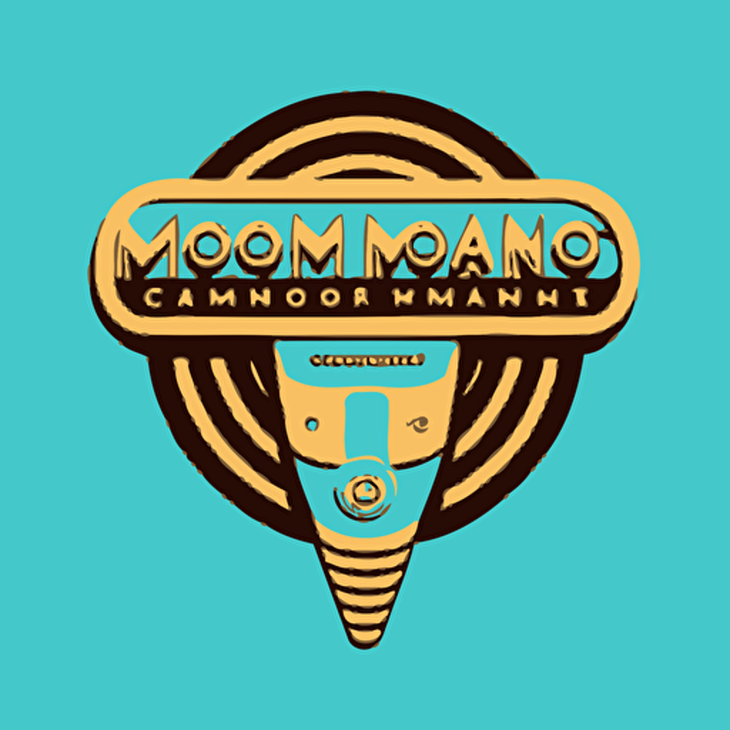 monochoromatic ice cream company logo in a sci-fi font retrofuturistic style, wes anderson style, logo vector