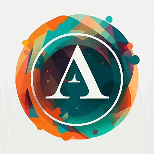 a circle flat vector logo incorporates of two letters "A" and "L" , Modern and artistic logo
