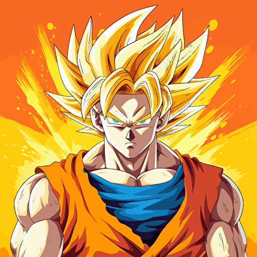 vector drawing of super saiyan Goku