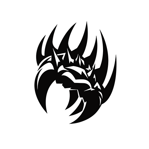 Logo of claws, minimalist icon, vector, black on white background